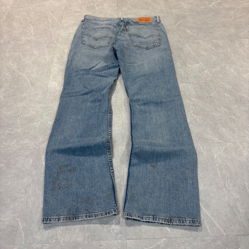 Levi Strauss 527 Slim Bootcut Jeans Mens 32x34 Light Wash Blue Denim 4676